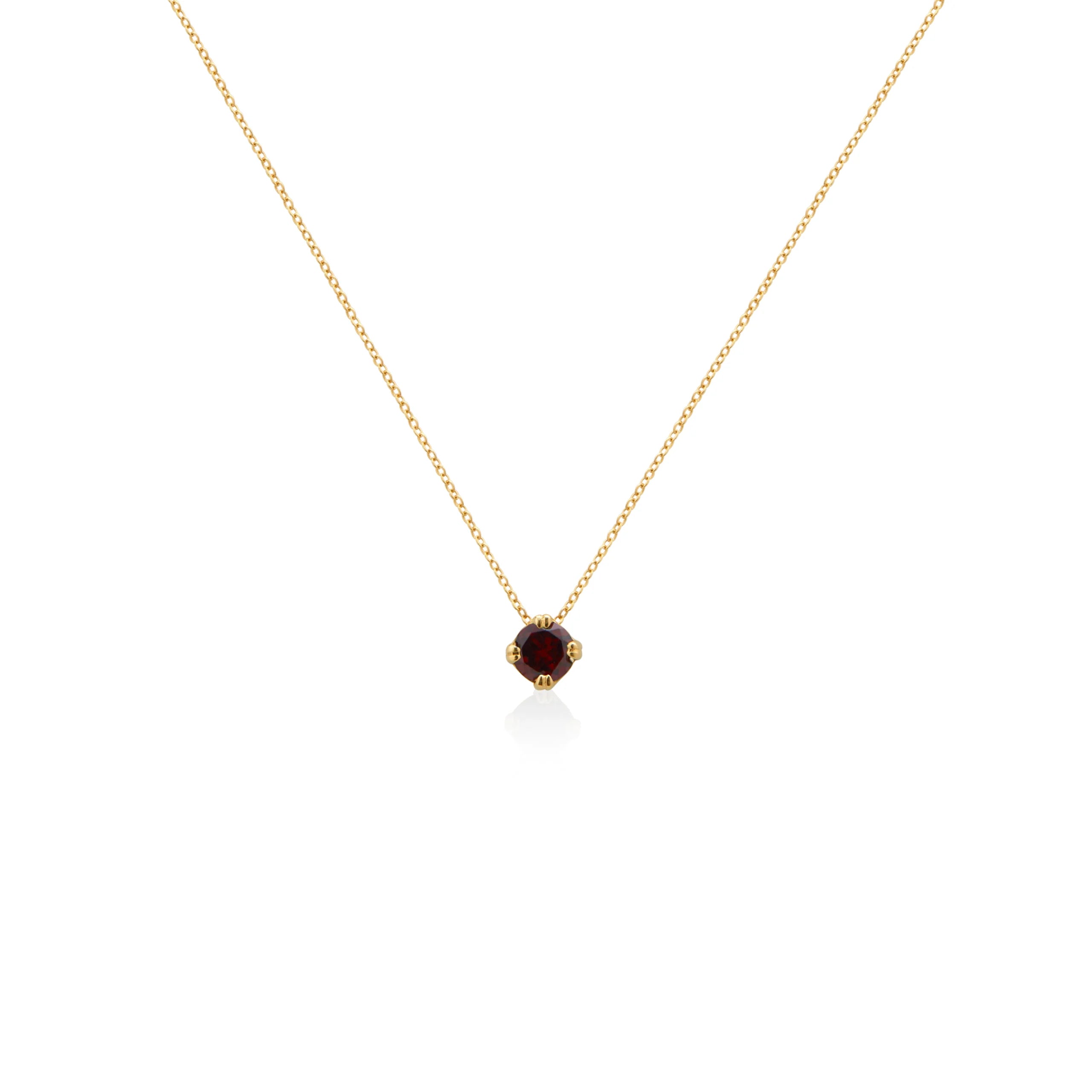 COLLAR PIEDRA PASANTE GRANATE EN ORO 18K - Gallery 1