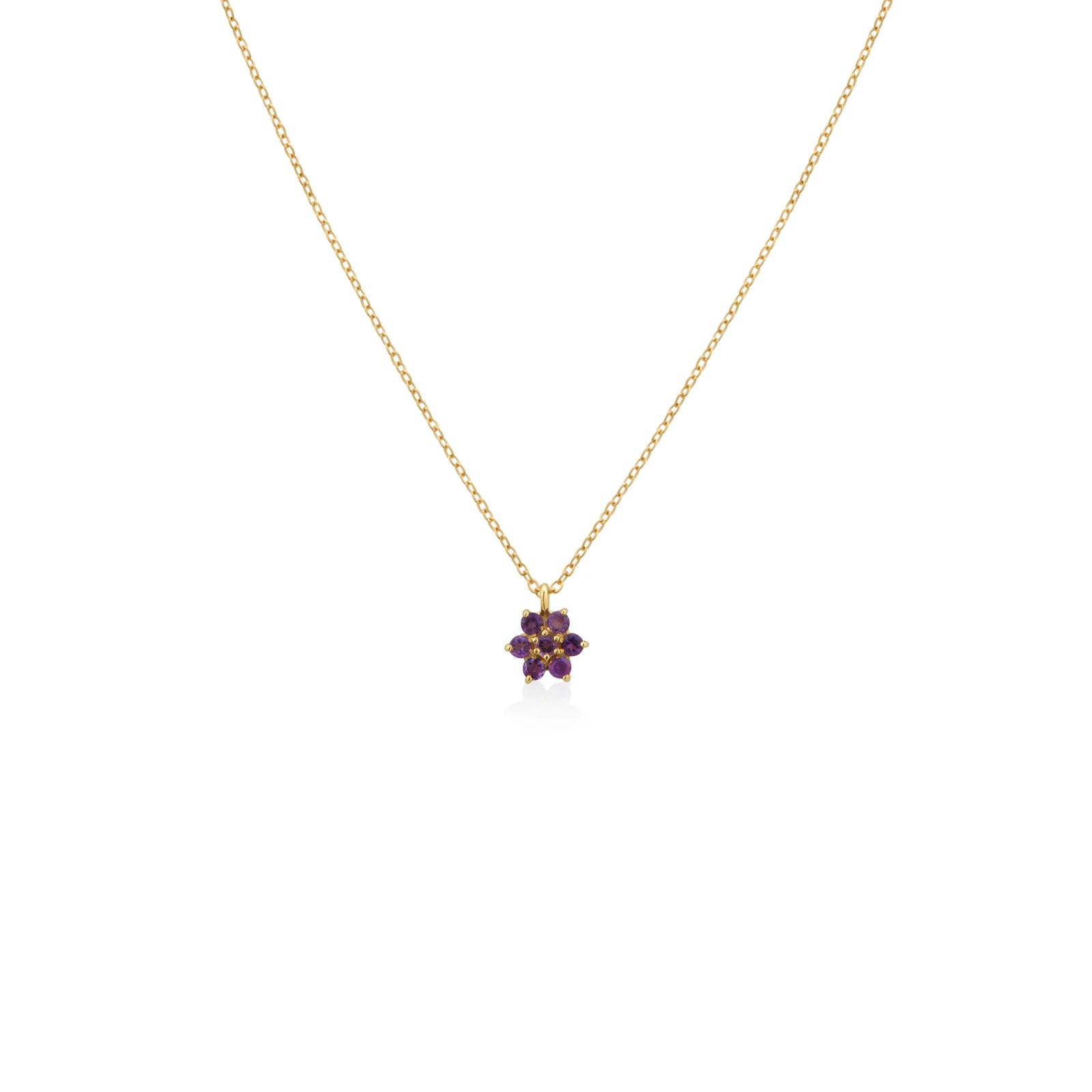 COLLAR ROSETA MINI AMATISTAS EN ORO 18K - Image 1