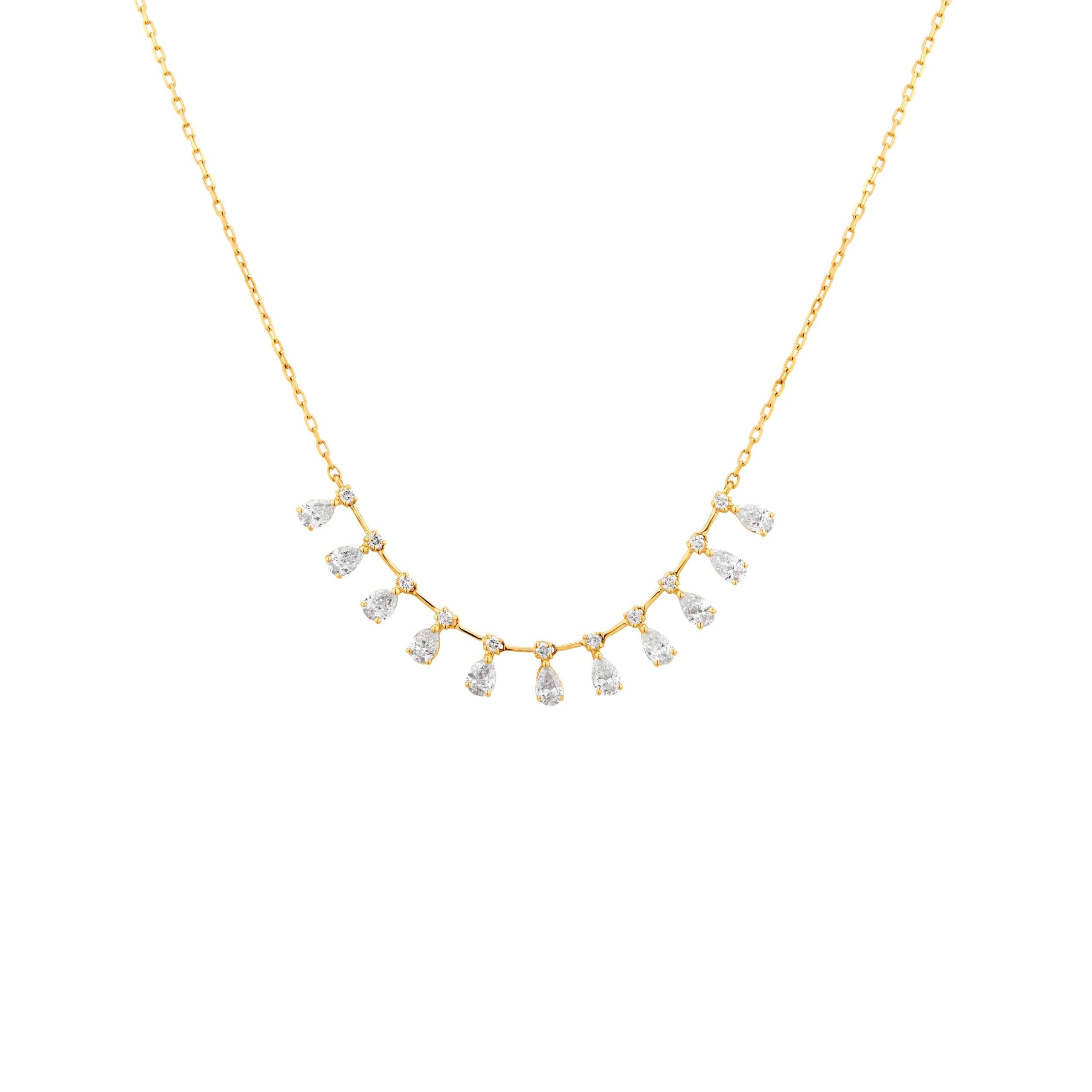 COLLAR DIAMANTES GOTAS COLGANTES EN ORO 18K - Gallery 1