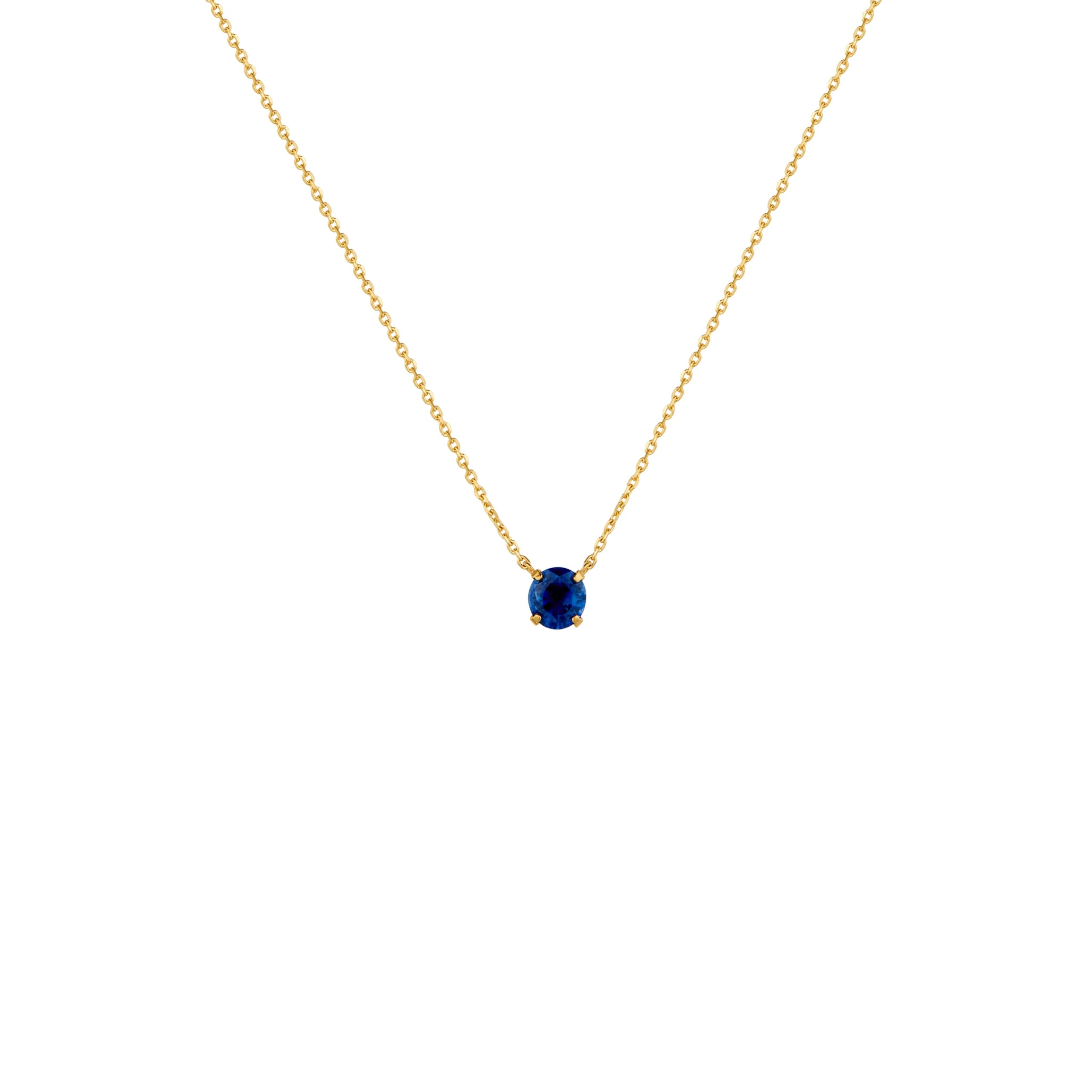 COLLAR PUNTO DE LUZ ZAFIRO EN ORO 18K - Gallery 1