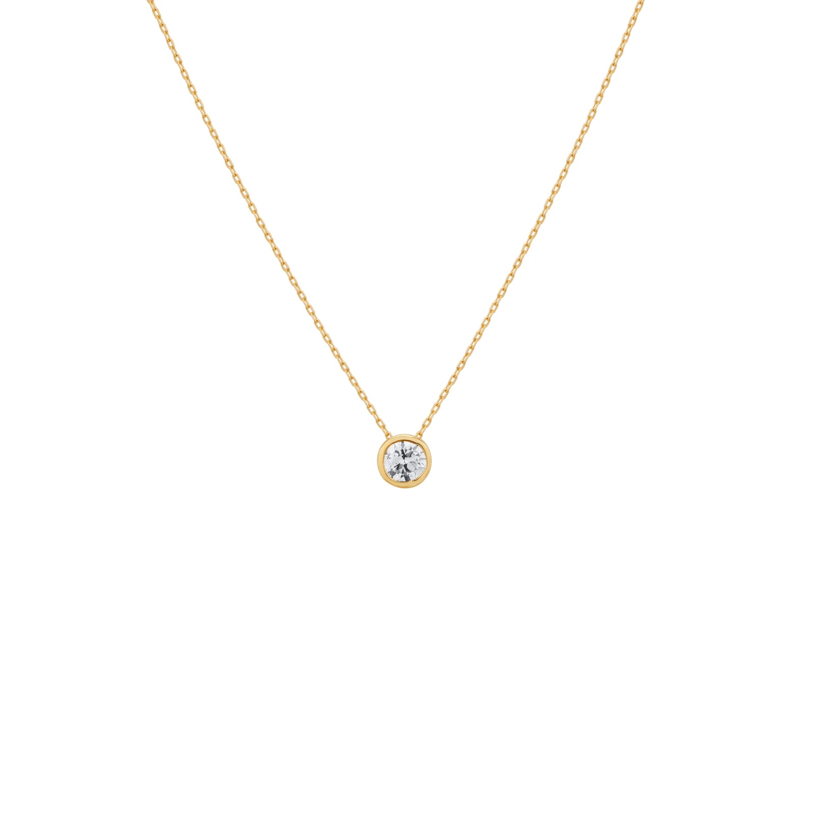 COLLAR PUNTO DE LUZ DIAMANTE BISELADO EN ORO 18K - Image 4