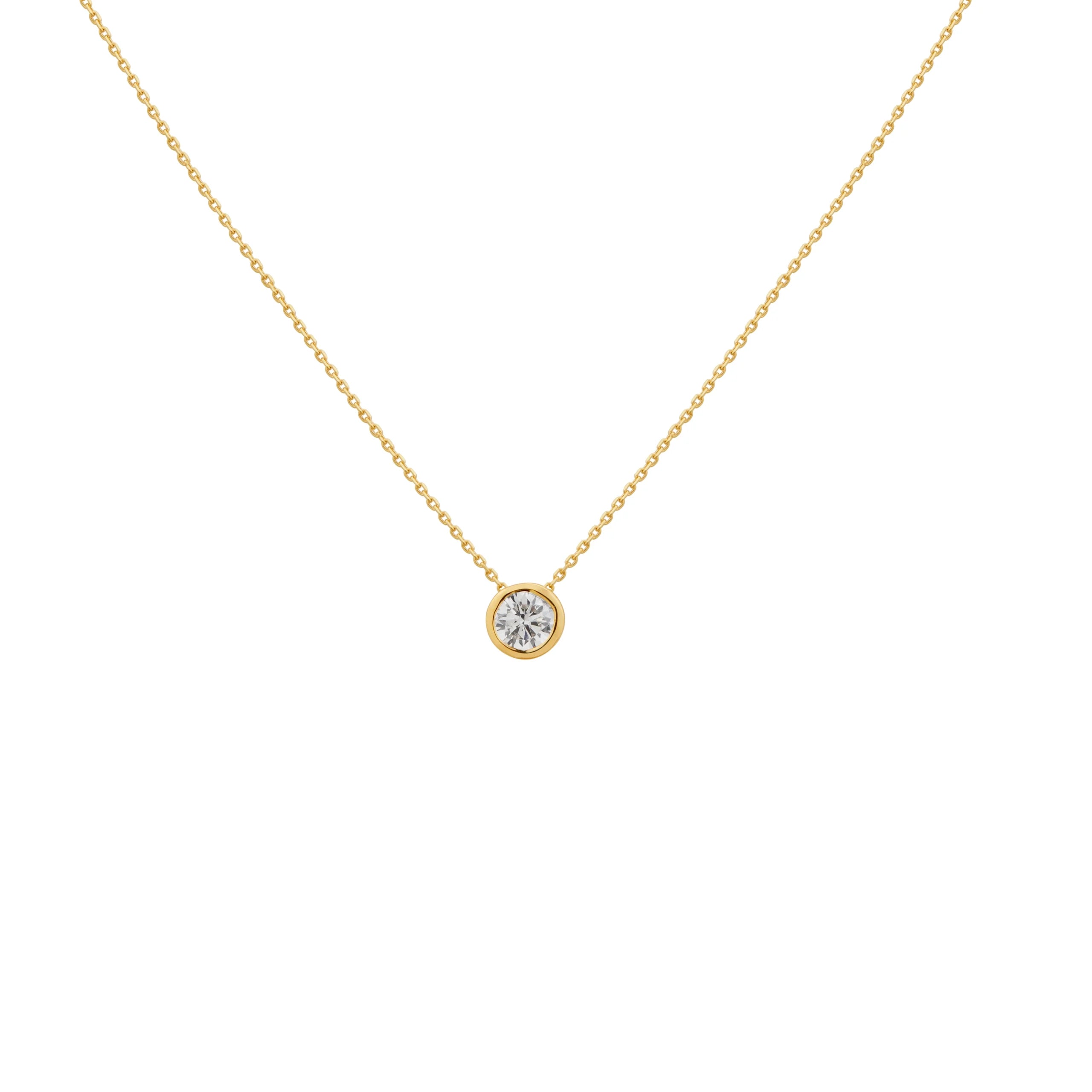 COLLAR PUNTO DE LUZ DIAMANTE BISELADO EN ORO 18K - Gallery 3
