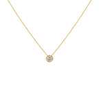 COLLAR PUNTO DE LUZ DIAMANTE BISELADO EN ORO 18K - Thumbnail 3