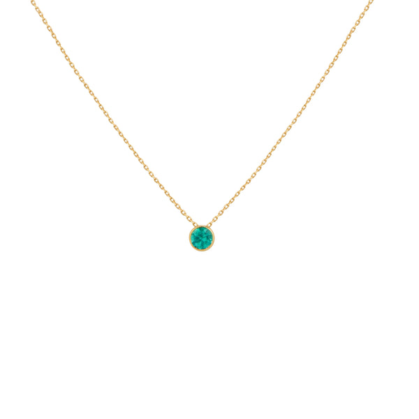 COLLAR PUNTO DE LUZ ESMERALDA BISELADA 0.18CT EN ORO 18K (P1)