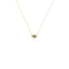 COLLAR OJO TURCO CON DIAMANTES Y ESMERALDA EN ORO 18K