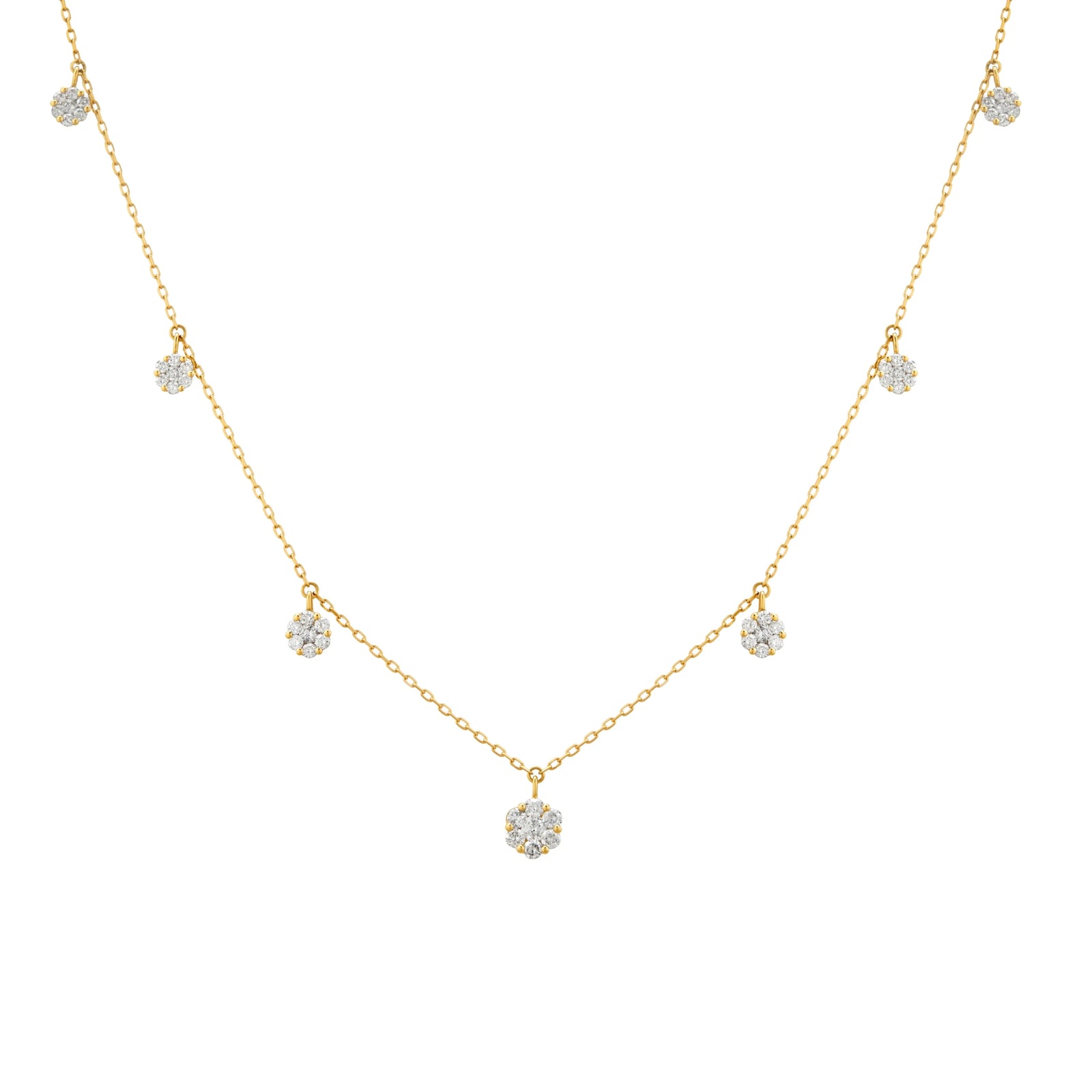 COLLAR DIAMANTES ROSETAS DEGRADÉ EN ORO 18K - Image 1