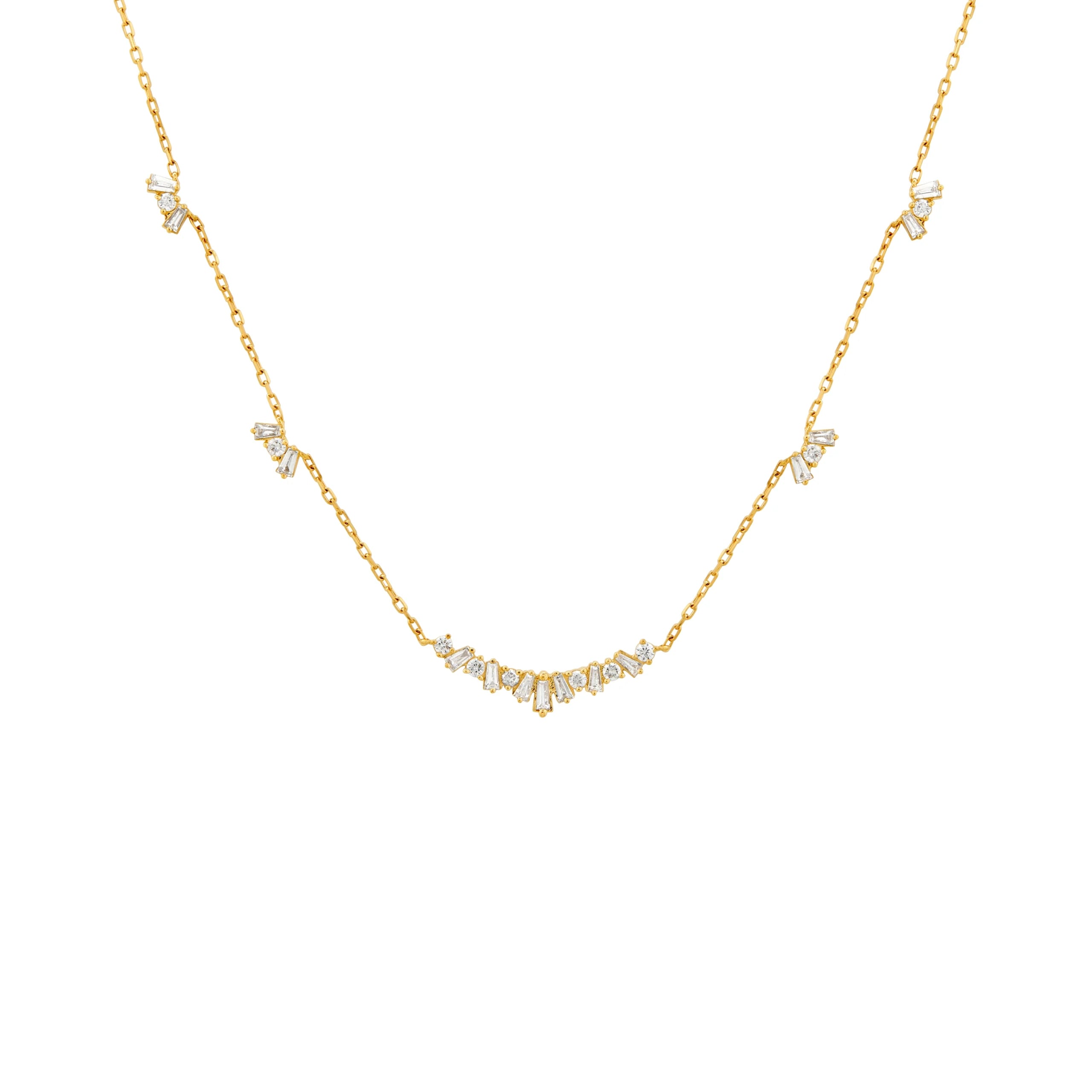 COLLAR DIAMANTES SMILE Y ZIGZAG EN ORO 18K - Gallery 1