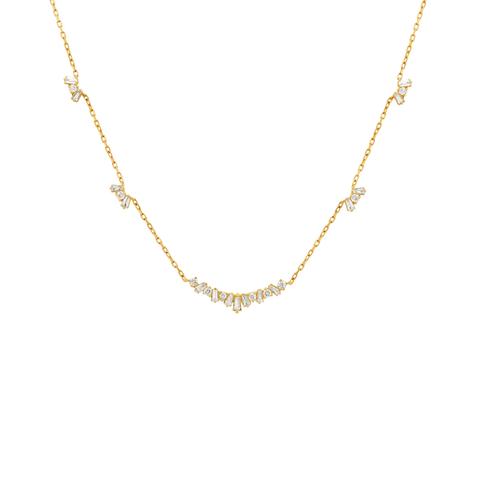 COLLAR DIAMANTES SMILE Y ZIGZAG EN ORO 18K - Image 1