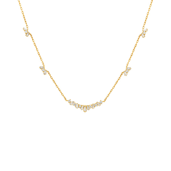 COLLAR DIAMANTES SMILE Y ZIGZAG EN ORO 18K