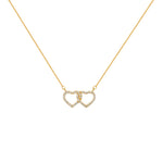 COLLAR CORAZONES CON DIAMANTES EN ORO 18K - Thumbnail 1