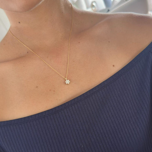 COLLAR DIAMANTES ROSETA 0.13CT EN ORO 18K - Secondary