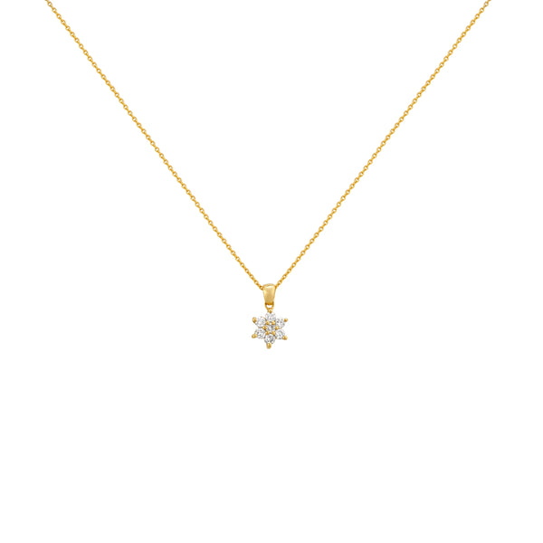 COLLAR DIAMANTES ROSETA 0.13CT EN ORO 18K