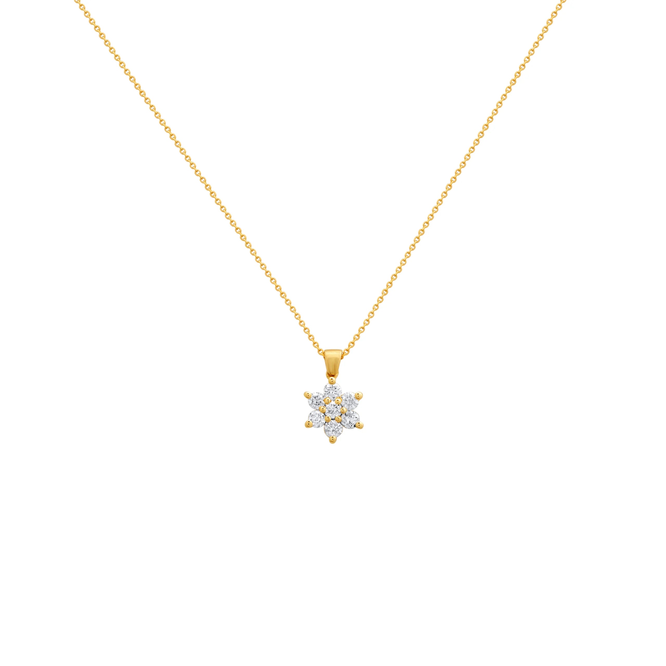 COLLAR DIAMANTES ROSETA 0.31CT ORO 18K - Gallery 1