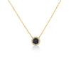 COLLAR DIAMANTES NEGROS CON HALO DIAMANTES EN ORO 18K