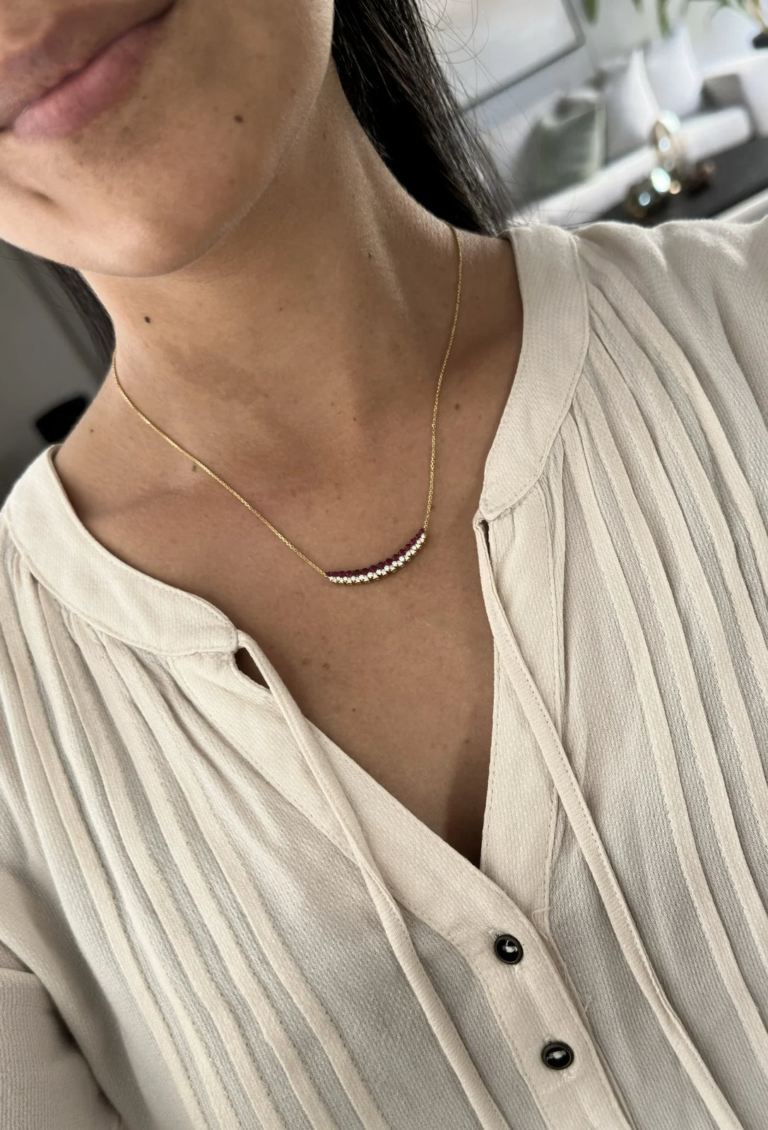 COLLAR DIAMANTES Y RUBÍES EN ORO 18K - Image 2