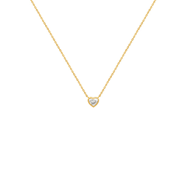 COLLAR CORAZÓN DIAMANTE BISELADO EN ORO 18K