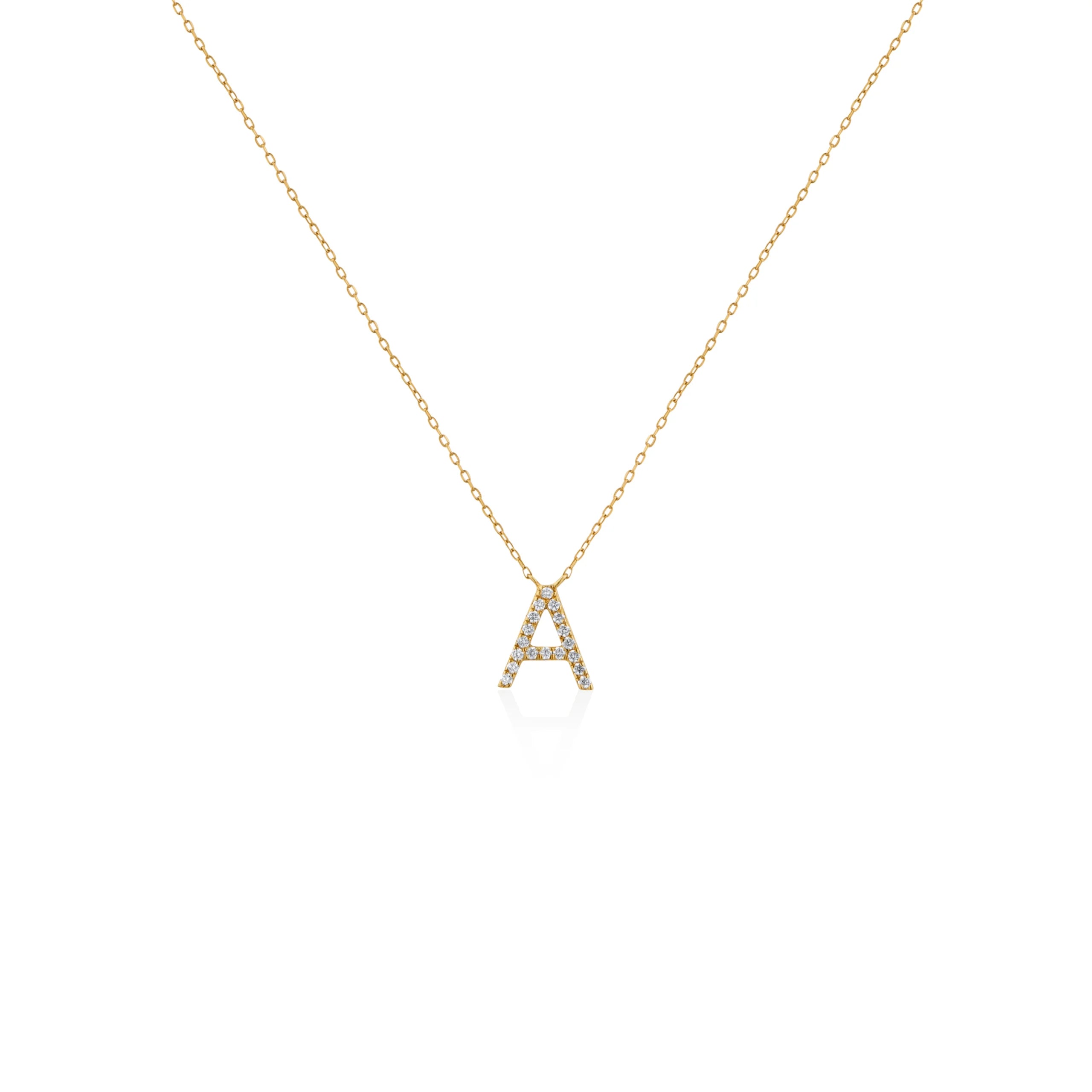COLLAR INICIAL CON DIAMANTES EN ORO 18K - Gallery 1