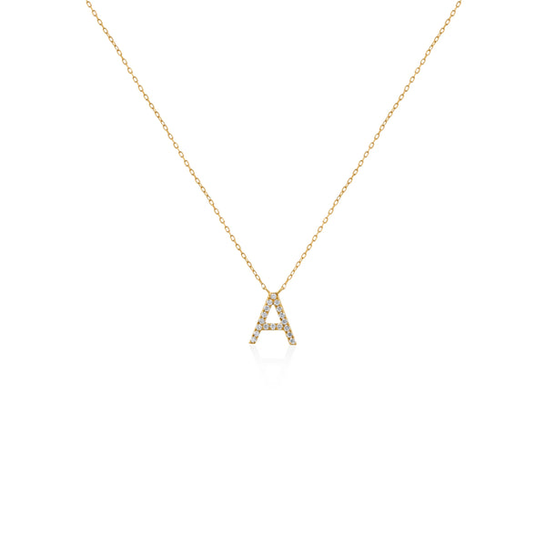 COLLAR INICIAL CON DIAMANTES EN ORO 18K