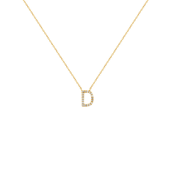 COLLAR INICIAL CON DIAMANTES EN ORO 18K - Secondary