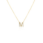 COLLAR INICIAL CON DIAMANTES EN ORO 18K - Thumbnail 6