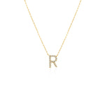 COLLAR INICIAL CON DIAMANTES EN ORO 18K - Thumbnail 5