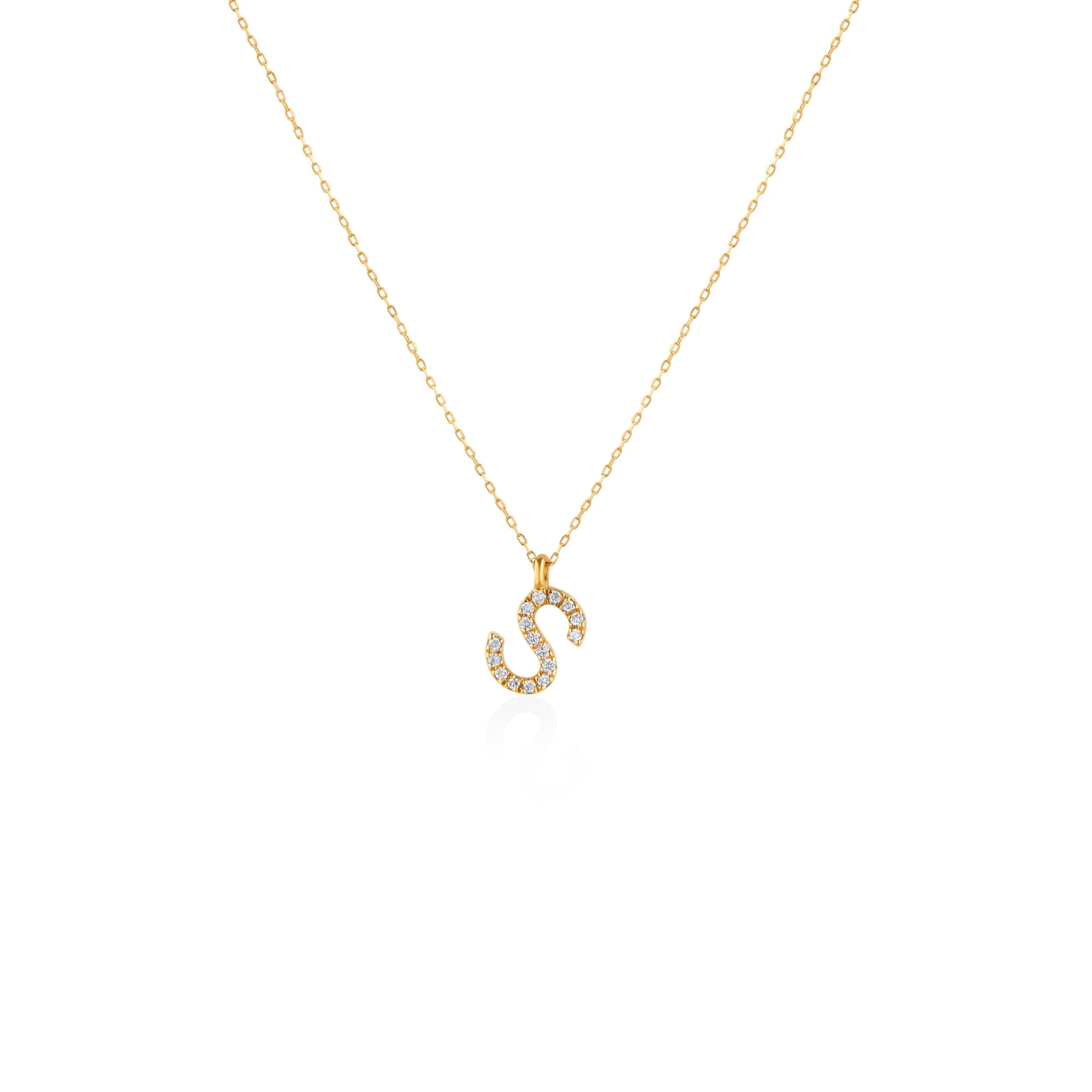 COLLAR INICIAL CON DIAMANTES EN ORO 18K - Gallery 4