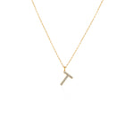 COLLAR INICIAL CON DIAMANTES EN ORO 18K - Thumbnail 3