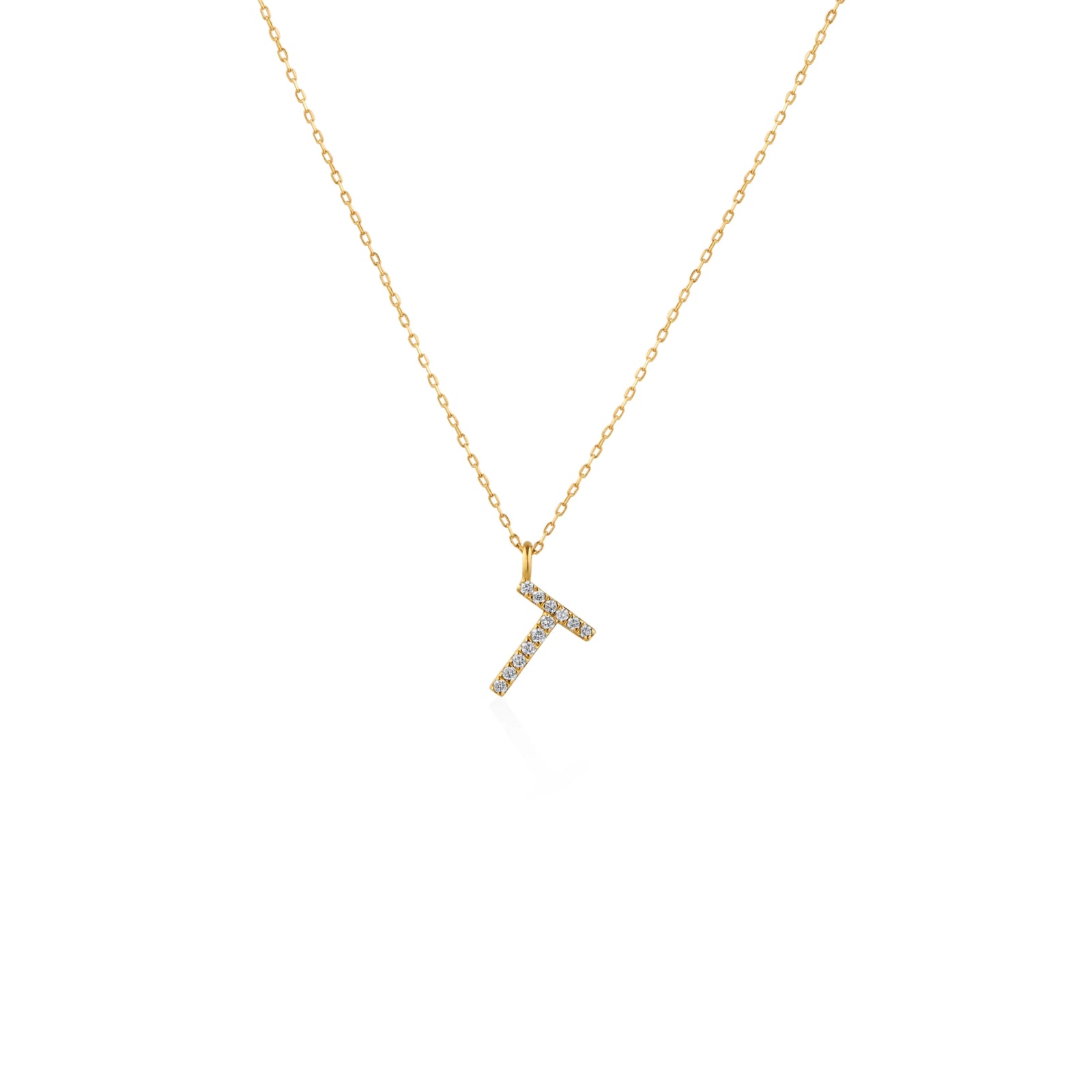 COLLAR INICIAL CON DIAMANTES EN ORO 18K - Image 3
