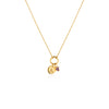COLLAR ARO CON PLACA INICIAL A Y AMATISTA EN ORO 18K