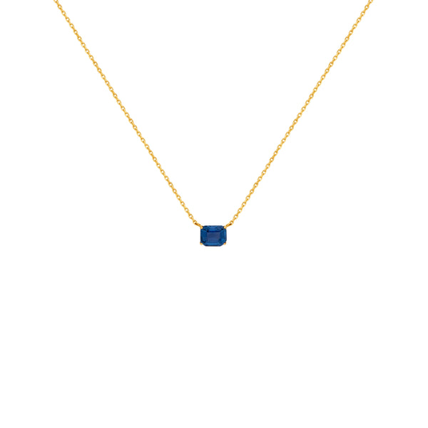 COLLAR ZAFIRO BAGUETTE EN ORO 18K
