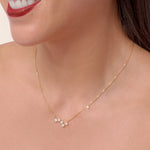 COLLAR ESTRELLAS EN ZIGZAG DIAMANTES EN ORO 18K - Thumbnail 2