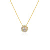 COLLAR DIAMANTE CON HALO DOBLE DIAMANTES EN ORO 18K