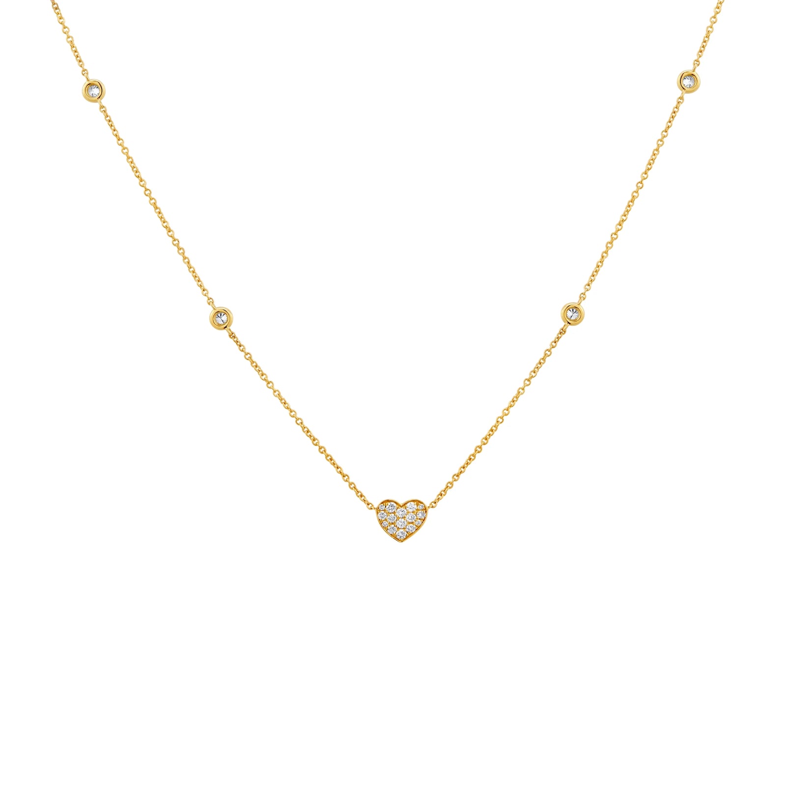 COLLAR CORAZÓN CON DIAMANTES 0.21CT EN ORO 18K - Image 1