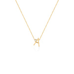 COLLAR INICIAL CON DIAMANTE EN ORO 18K - Thumbnail 1