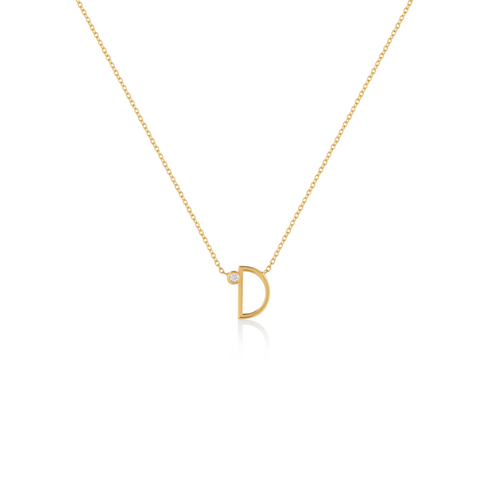 COLLAR INICIAL CON DIAMANTE EN ORO 18K - Image 6