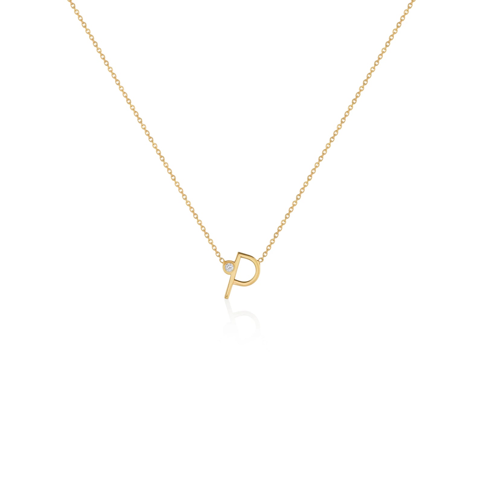 COLLAR INICIAL CON DIAMANTE EN ORO 18K - Image 4