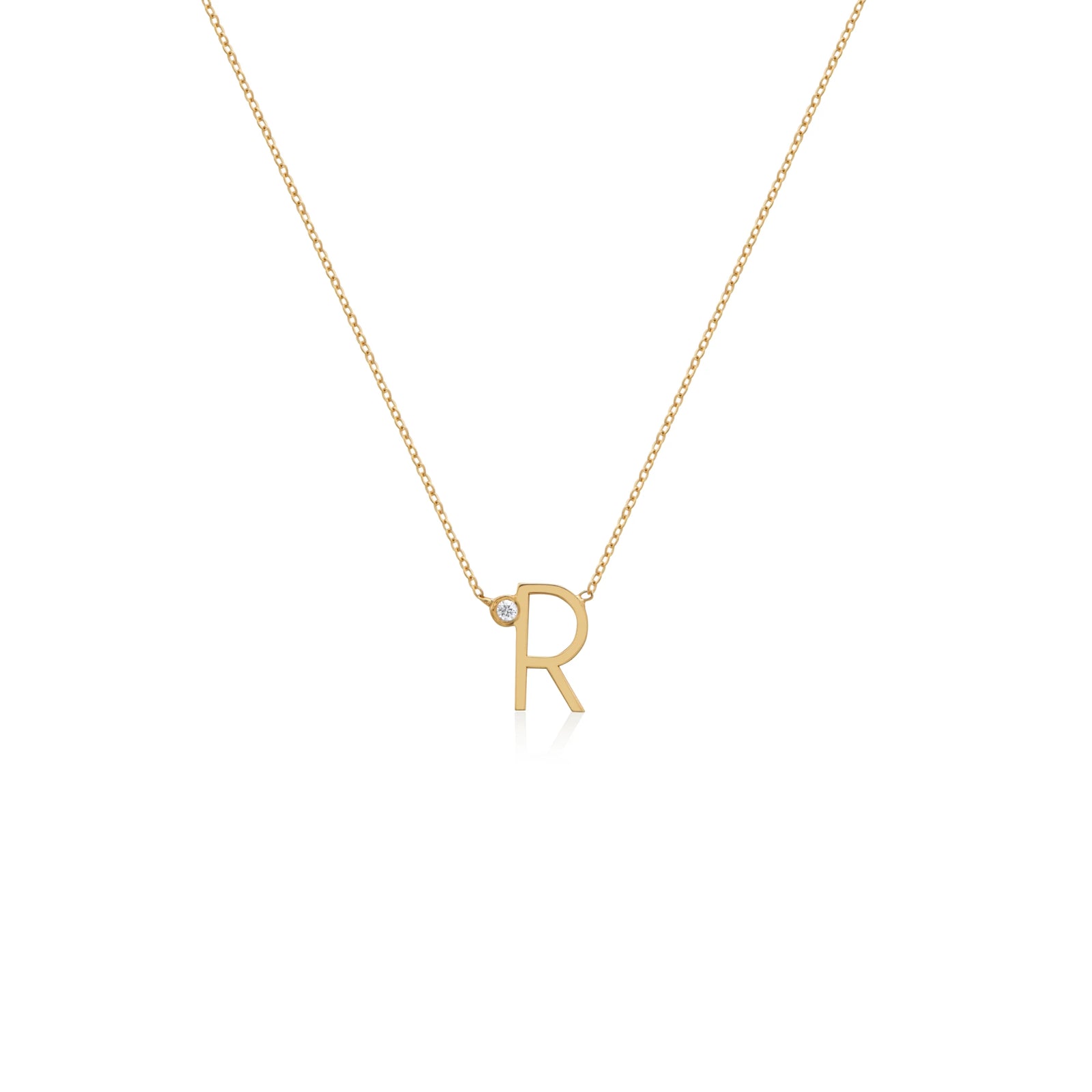 COLLAR INICIAL CON DIAMANTE EN ORO 18K - Image 3