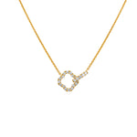 COLLAR DIAMANTES TRÉBOL CON CLIP EN ORO 18K - Thumbnail 1