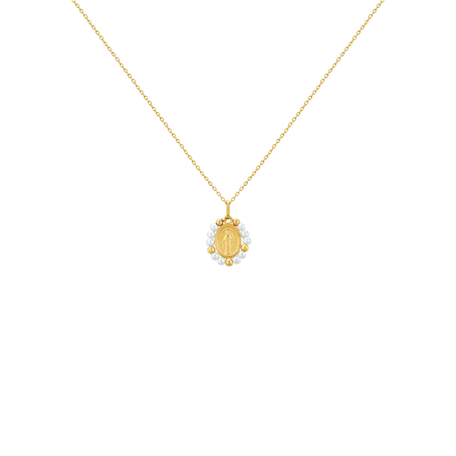 COLLAR VIRGEN DE LA MEDALLA MILAGROSA EN ORO 14K - Image 1
