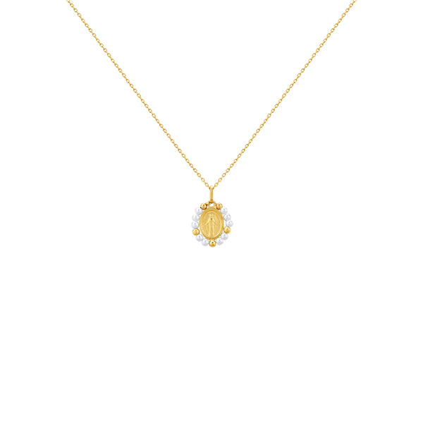 COLLAR VIRGEN DE LA MEDALLA MILAGROSA EN ORO 14K