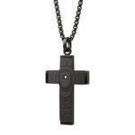 COLLAR CRUZ DE ACERO INOXIDABLE NEGRO MATE - Thumbnail 1