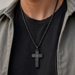COLLAR CRUZ DE ACERO INOXIDABLE NEGRO MATE - Thumbnail 2