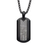COLLAR PLACA MILITAR DE ACERO INOXIDABLE NEGRO CON METEORITO