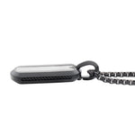 COLLAR PLACA MILITAR DE ACERO INOXIDABLE NEGRO CON METEORITO - Thumbnail 4