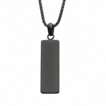 COLLAR PLACA RECTANGULAR DE ACERO INOXIDABLE NEGRO MATE - Thumbnail 1