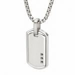 COLLAR PLACA MILITAR DE ACERO INOXIDABLE CON ESPINELAS NEGRAS - Thumbnail 2