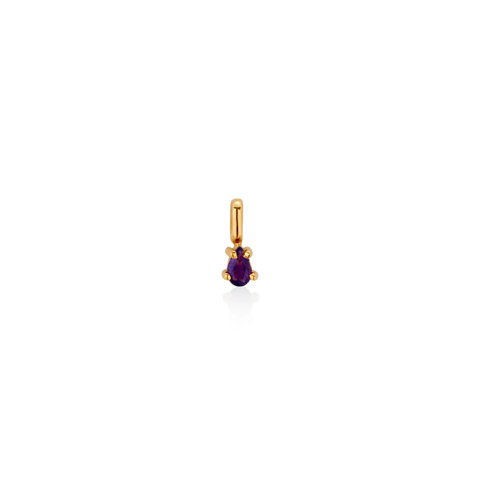 DIJE PIEDRA AMATISTA GOTA EN ORO 18K - Image 1
