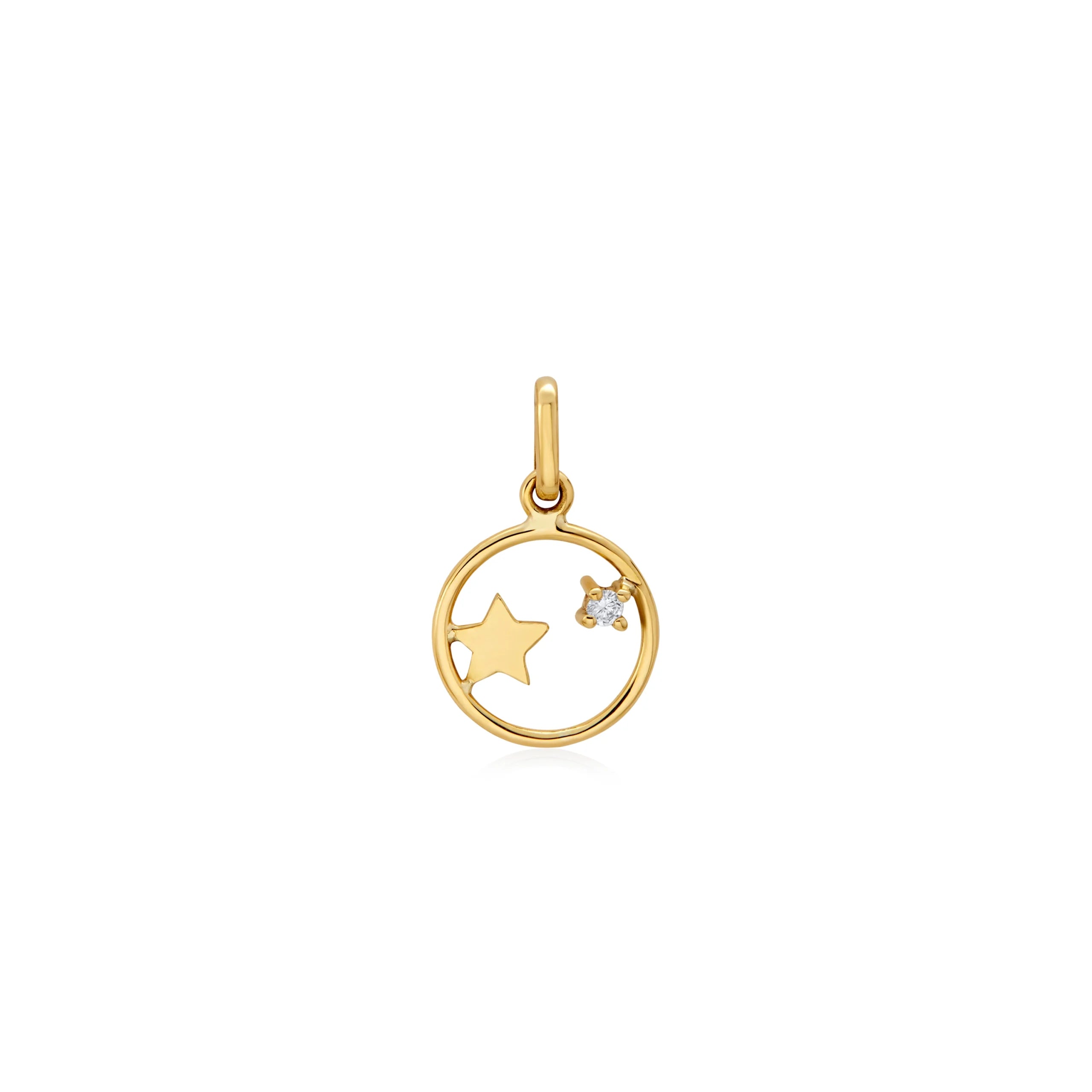 DIJE ESTRELLA CON DIAMANTE EN ORO 18K - Gallery 1