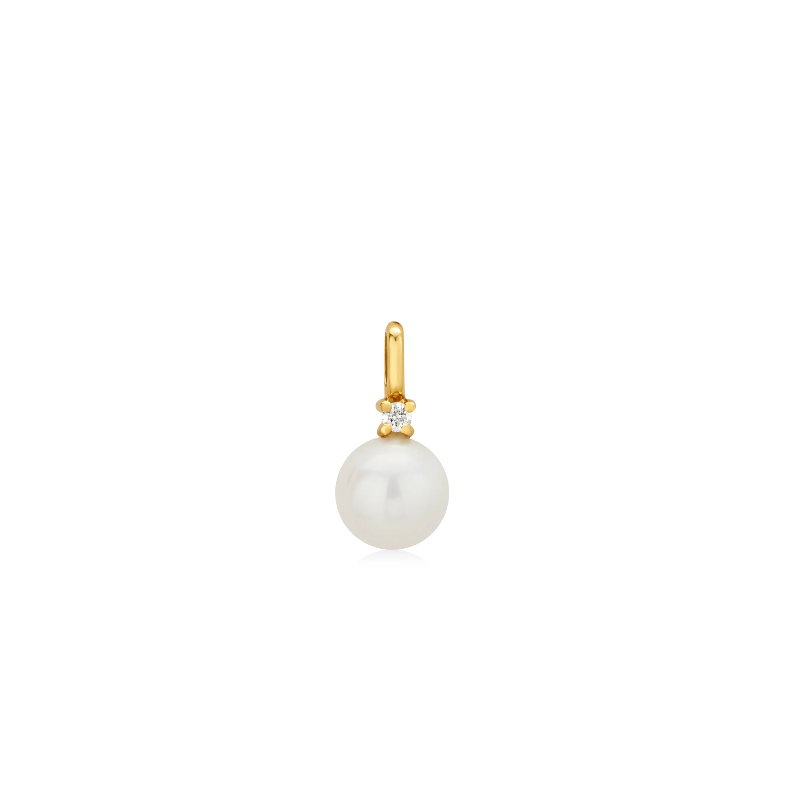 DIJE PERLA CON DIAMANTE EN ORO 18K - Gallery 1