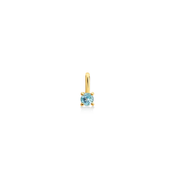 DIJE PIEDRA TOPACIO AZUL EN ORO 18K - Secondary
